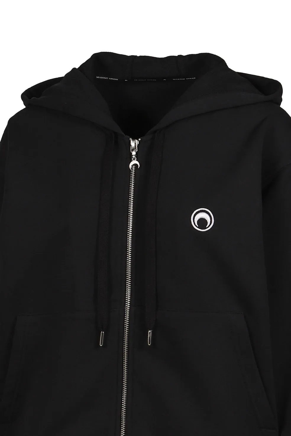 Moon Logo Fleece Zipped Hoodie / Blk