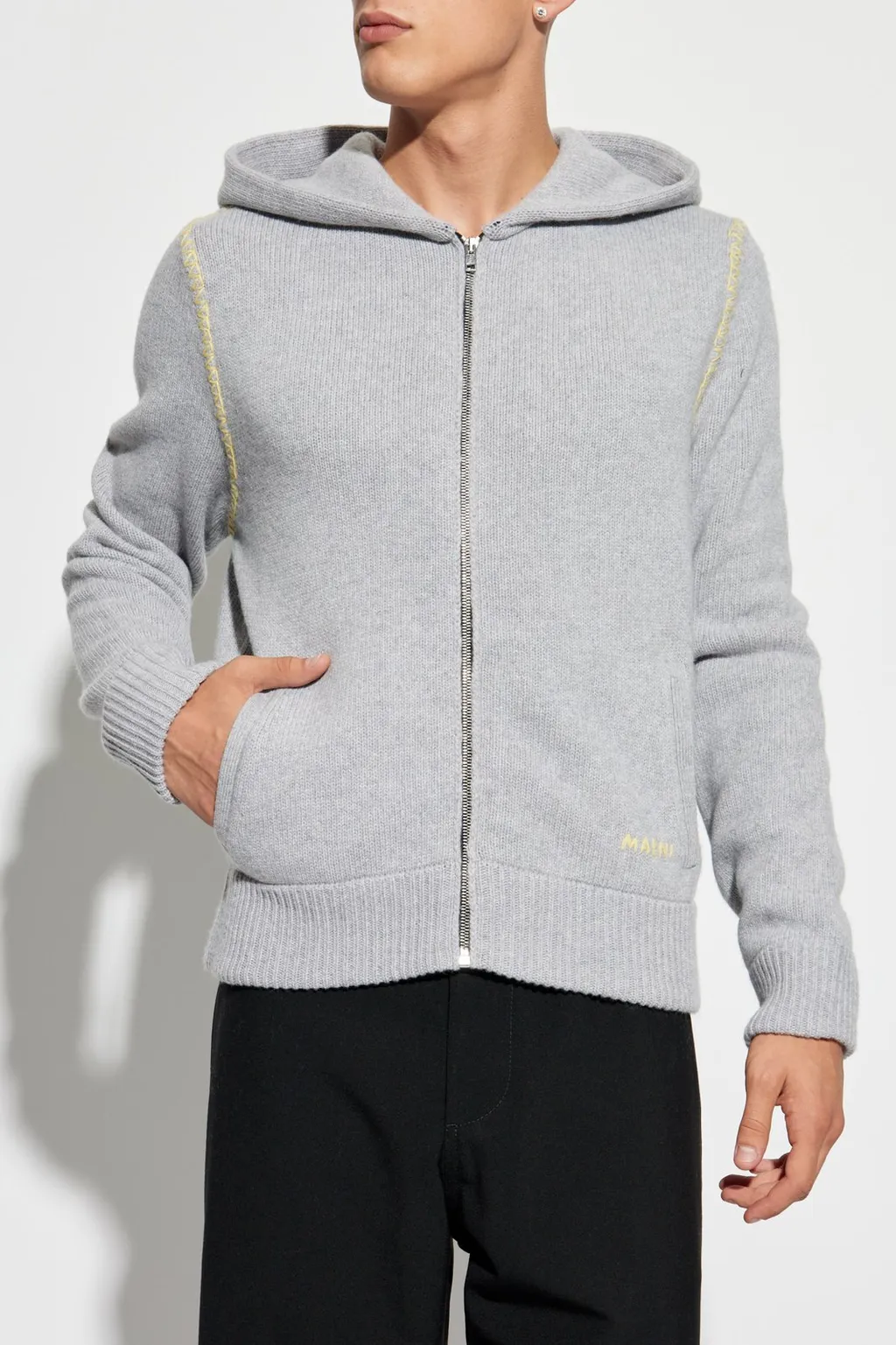 Marni Logo Embroidered Zipped Cardigan
