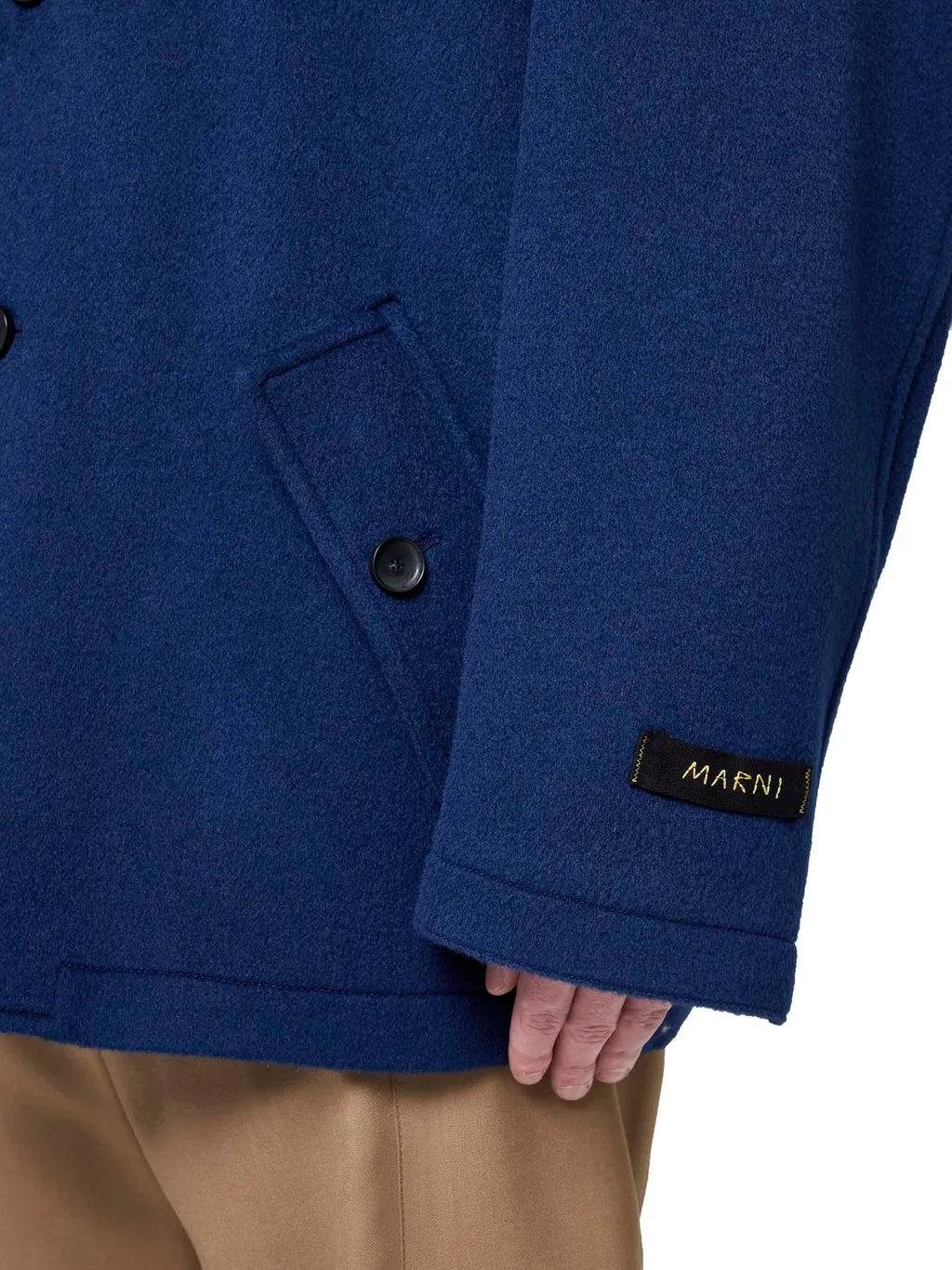 Marni Logo Patch Single-Breasted Short Coat
