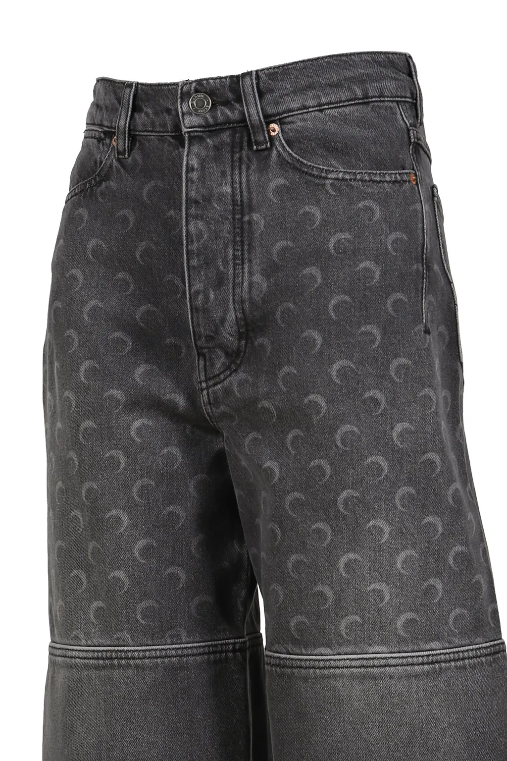 Moon Laser Gray Wash Denim Shorts / Dark Gry