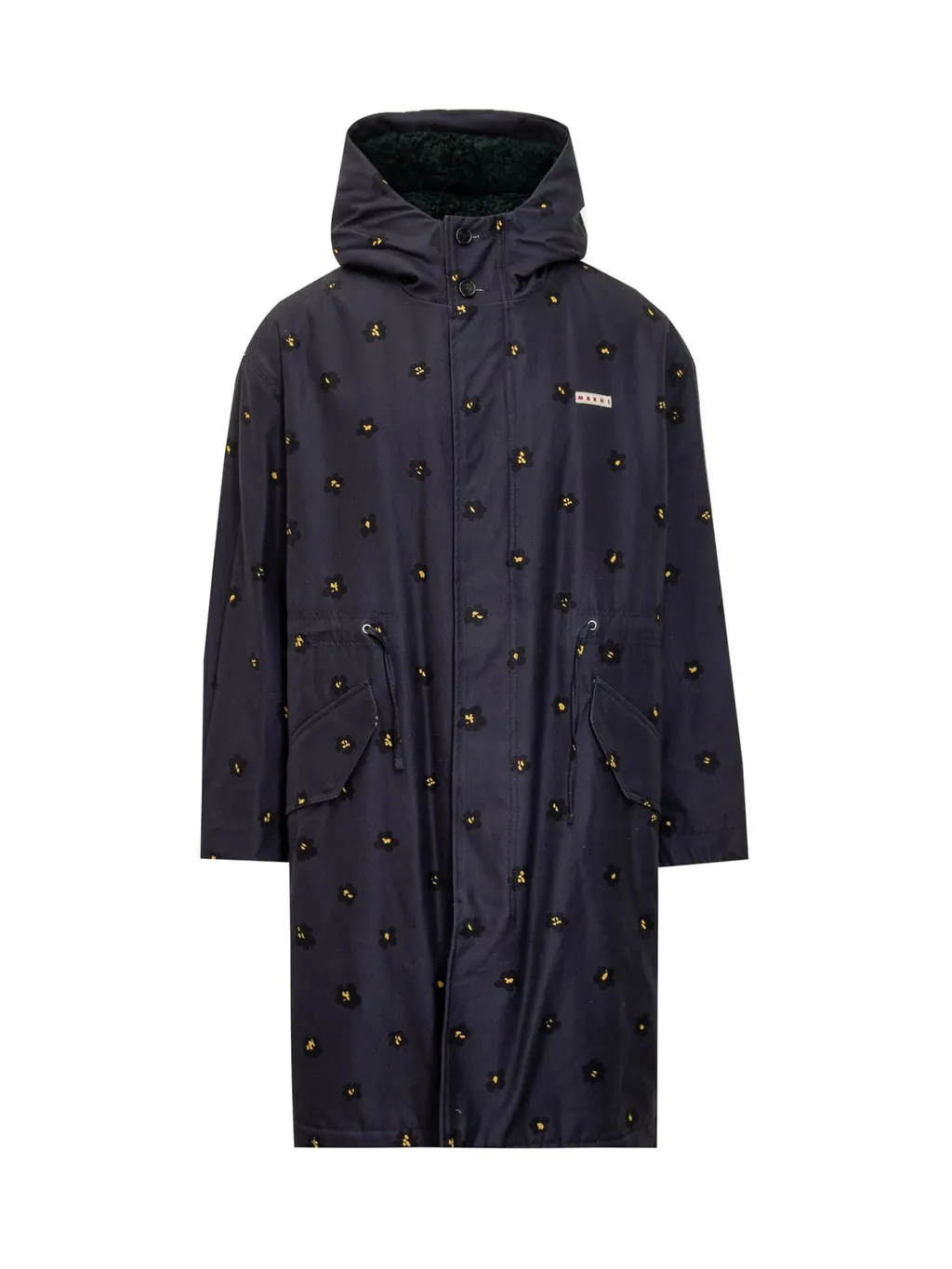 Marni Draft Flower Hooded Parka Coat