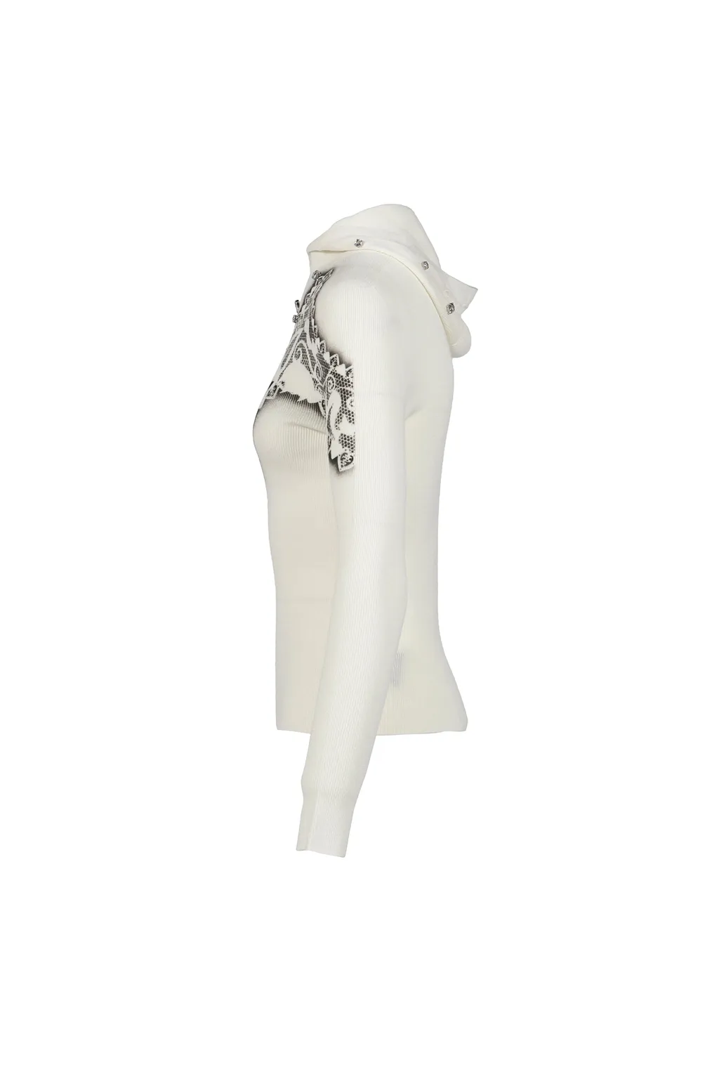 Feline Airbrush Knit Hood / Wht