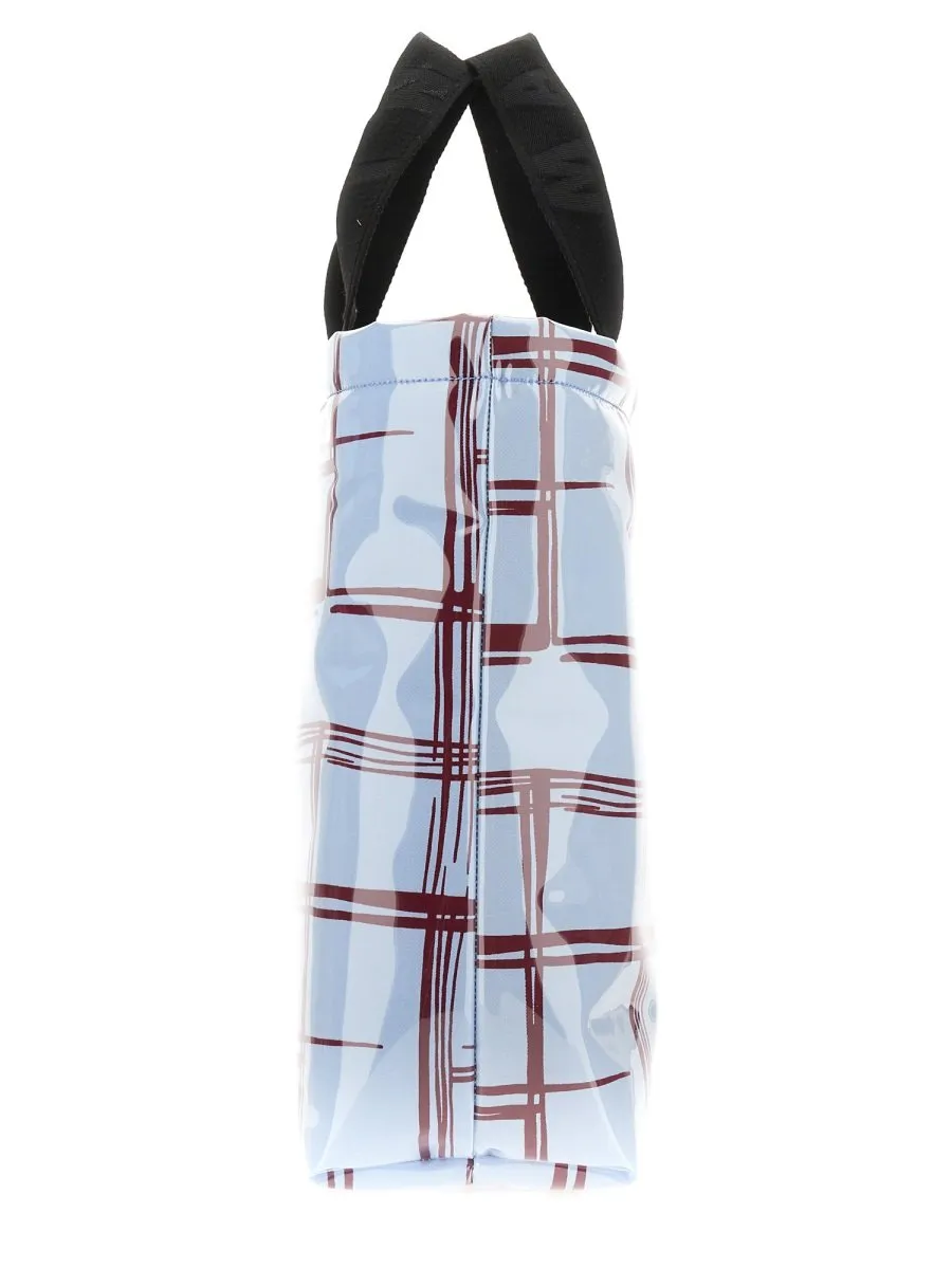 Marni Checked Logo Patch Tote Bag