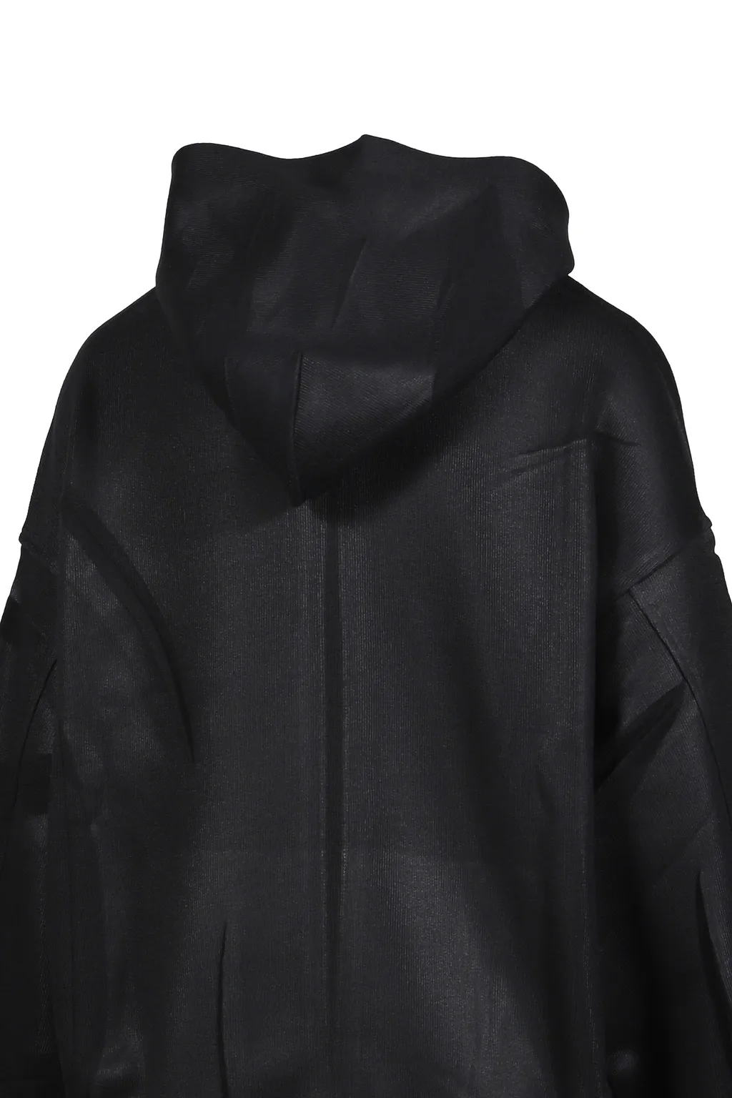 Creased Zip-Up Hoodie / Black