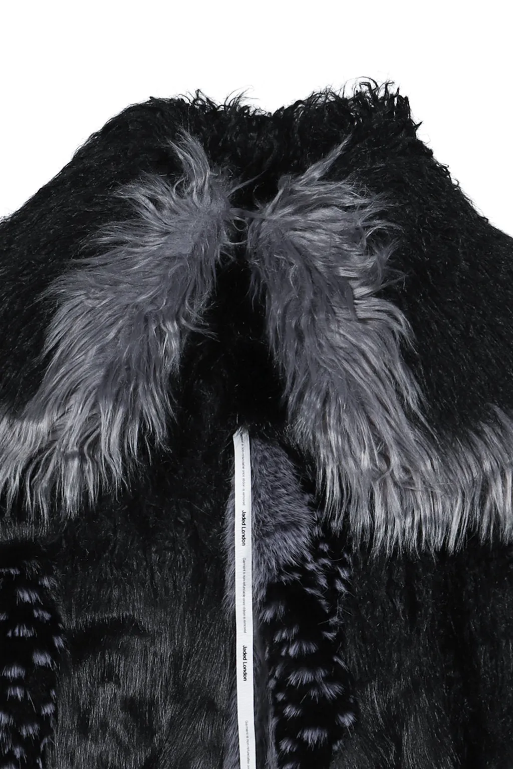 Patchwork Fur Asym Coat - Black / Blk