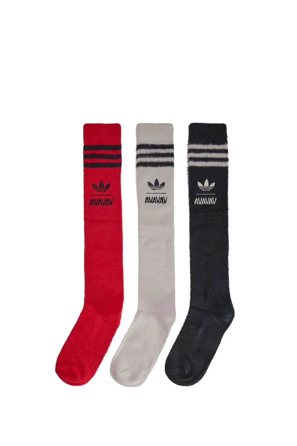 Av Fuzzy Socks / Offwht Blk Betterscarlet