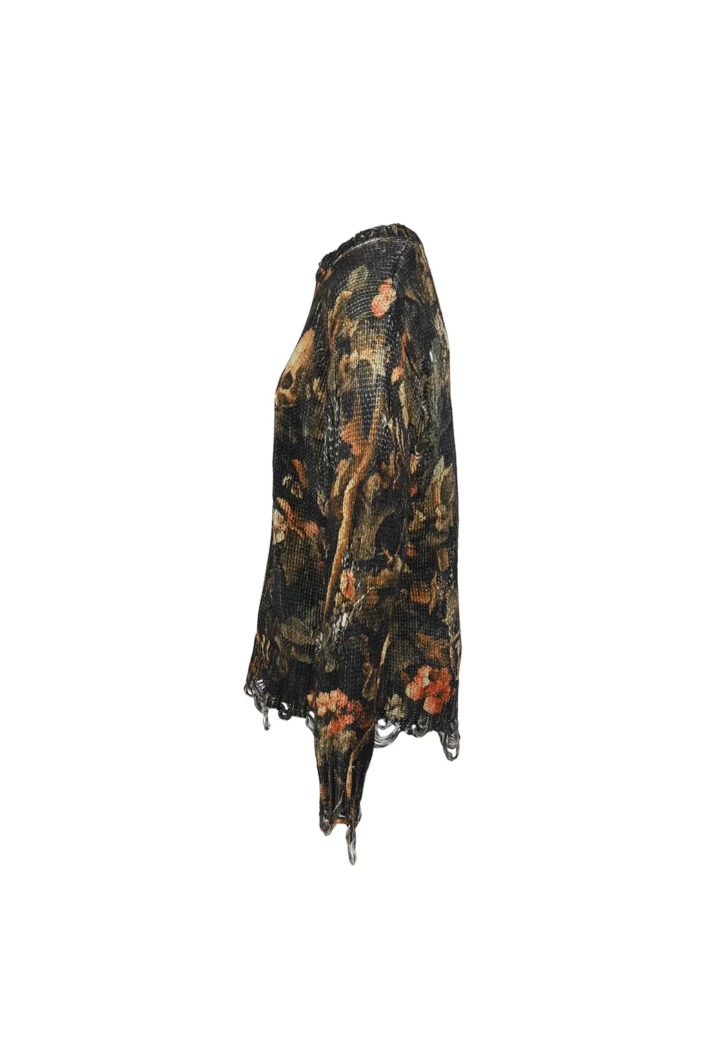 Printed Boyfriend Sweater / Skull Camo Grn