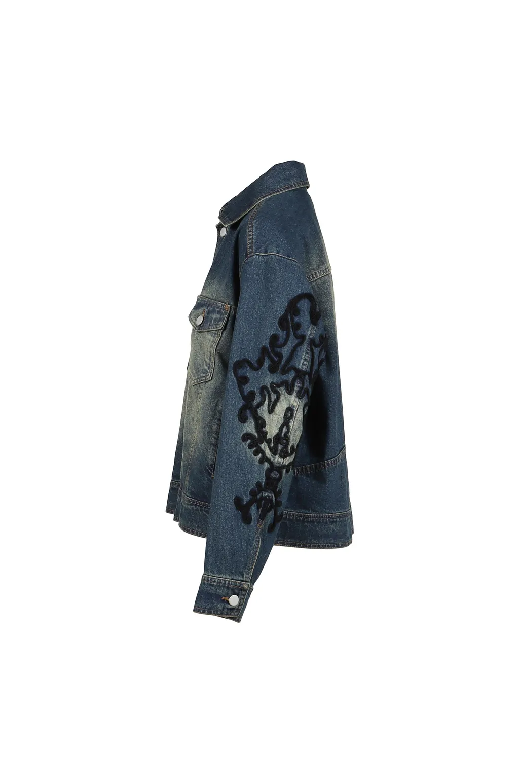 Denim Lace Jacket / Blu