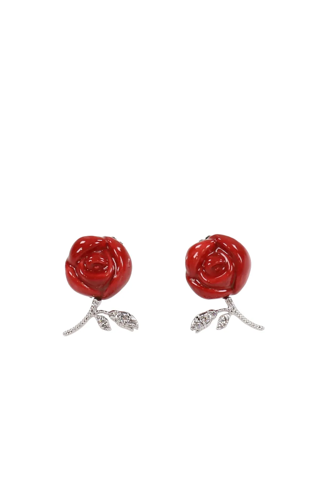Ceramics Rose Earring / Red