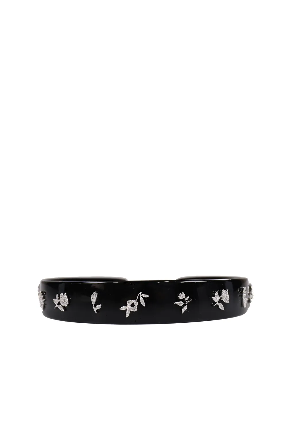 Zircon-Painted Floral Wide Hair Band / Sil