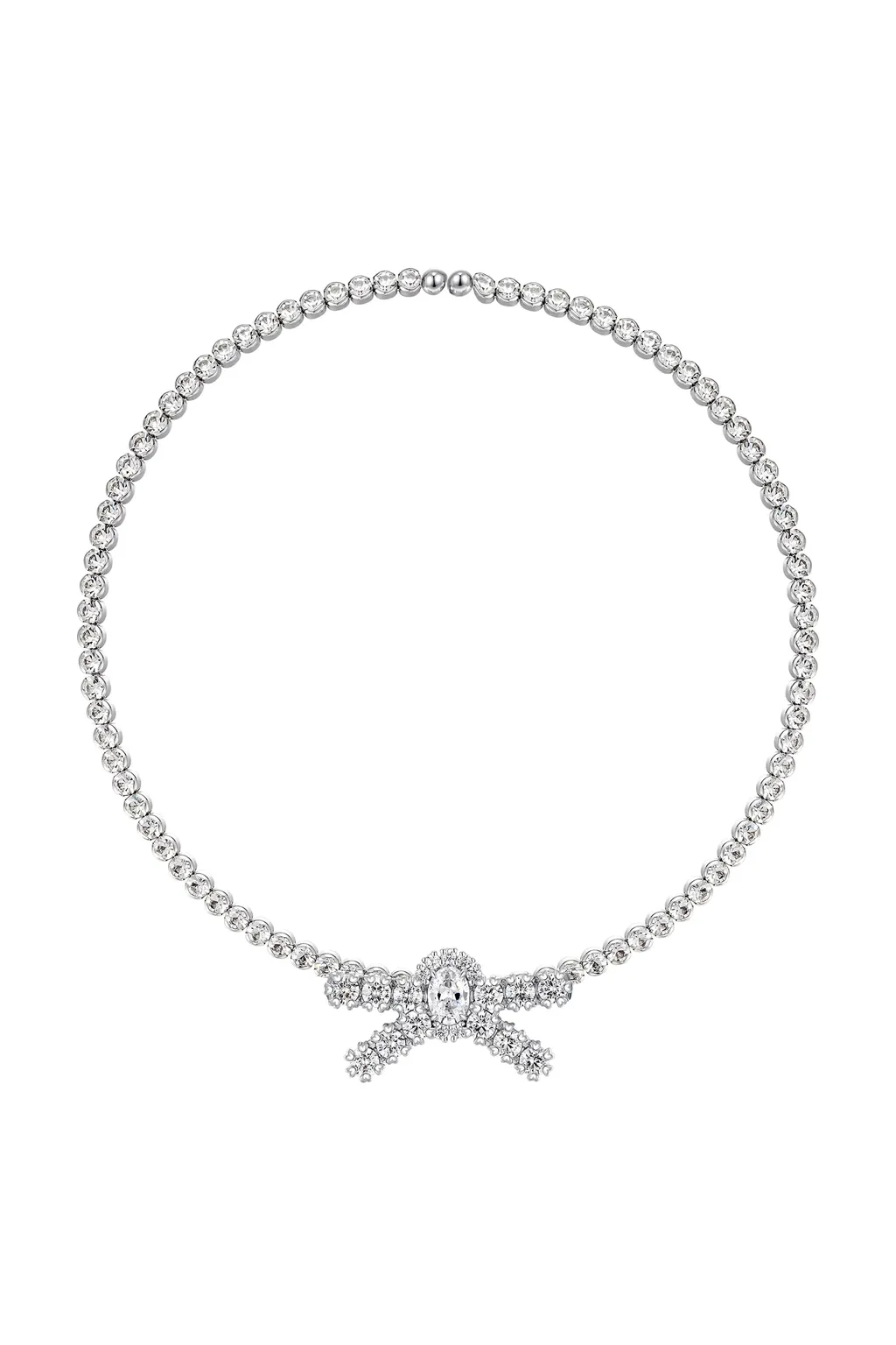 Gemstone Pave Bow Chocker / Sil