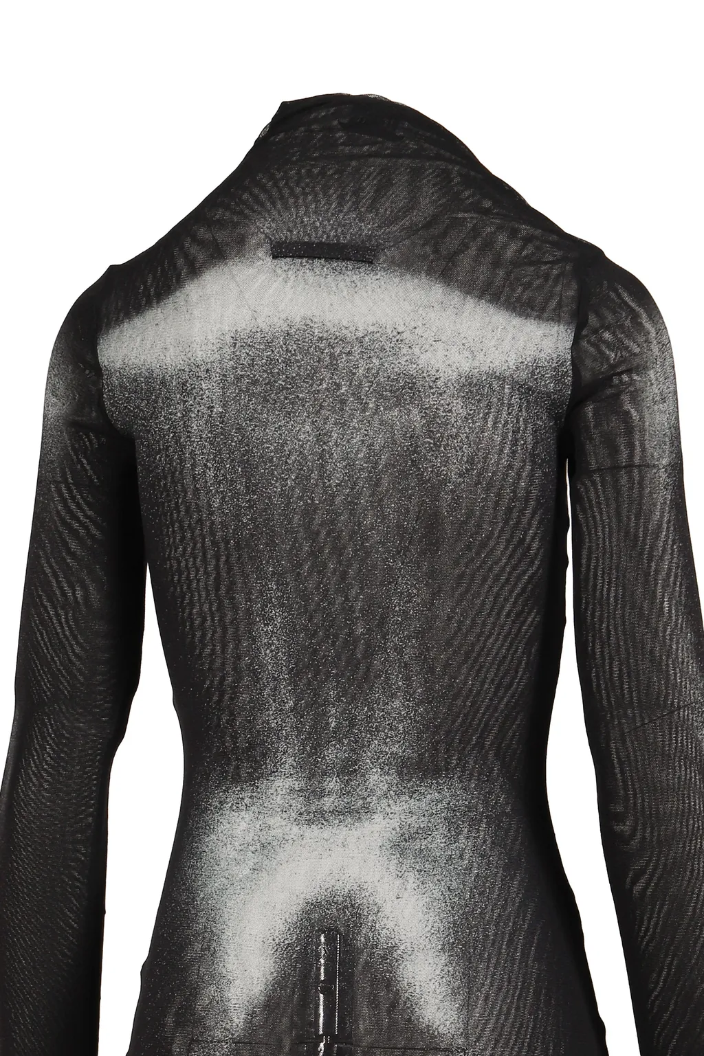 Mesh Asymetric Collar Long Dress Printed Body Dust