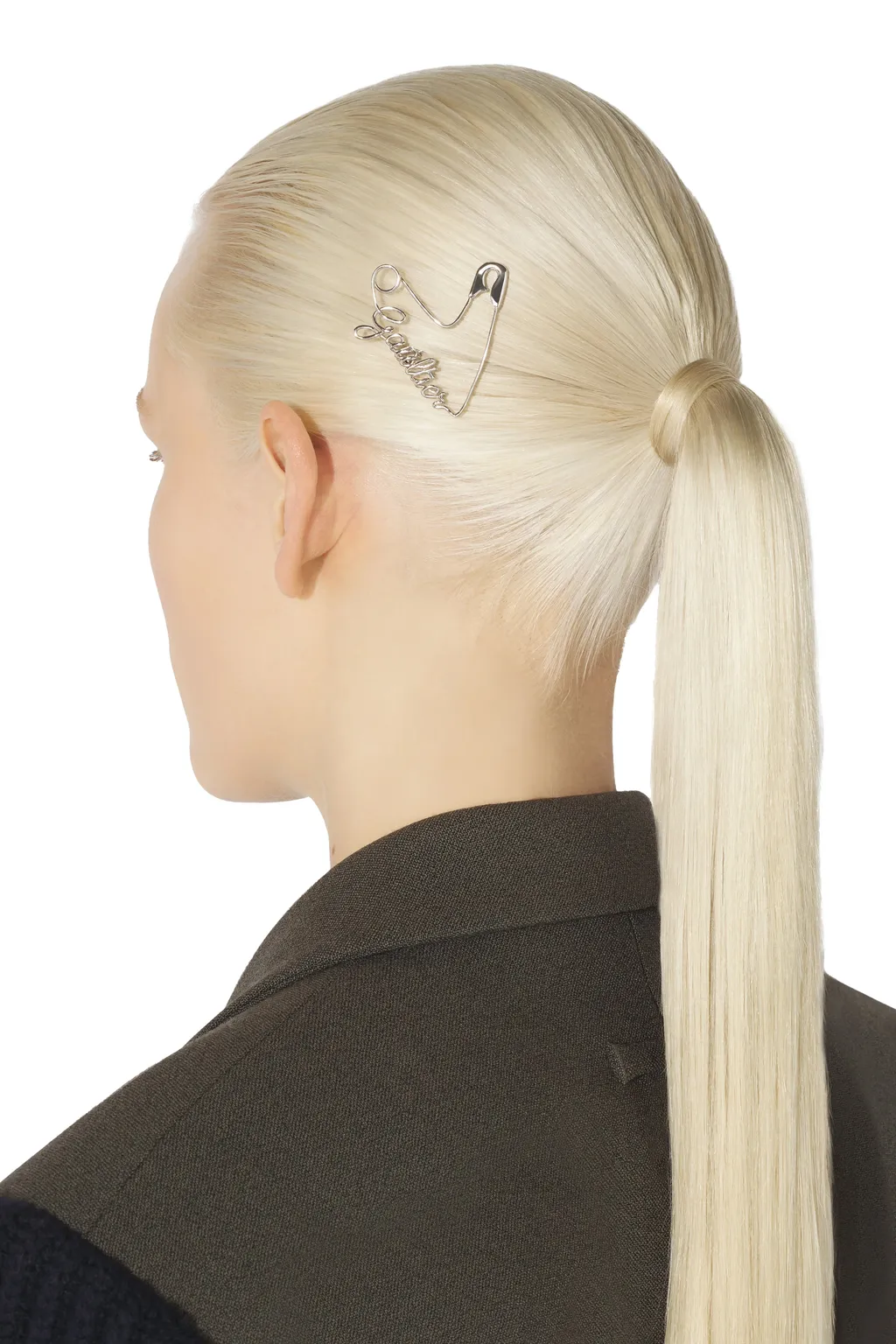 Gaultier Heart Safety Pin Hair Clip
