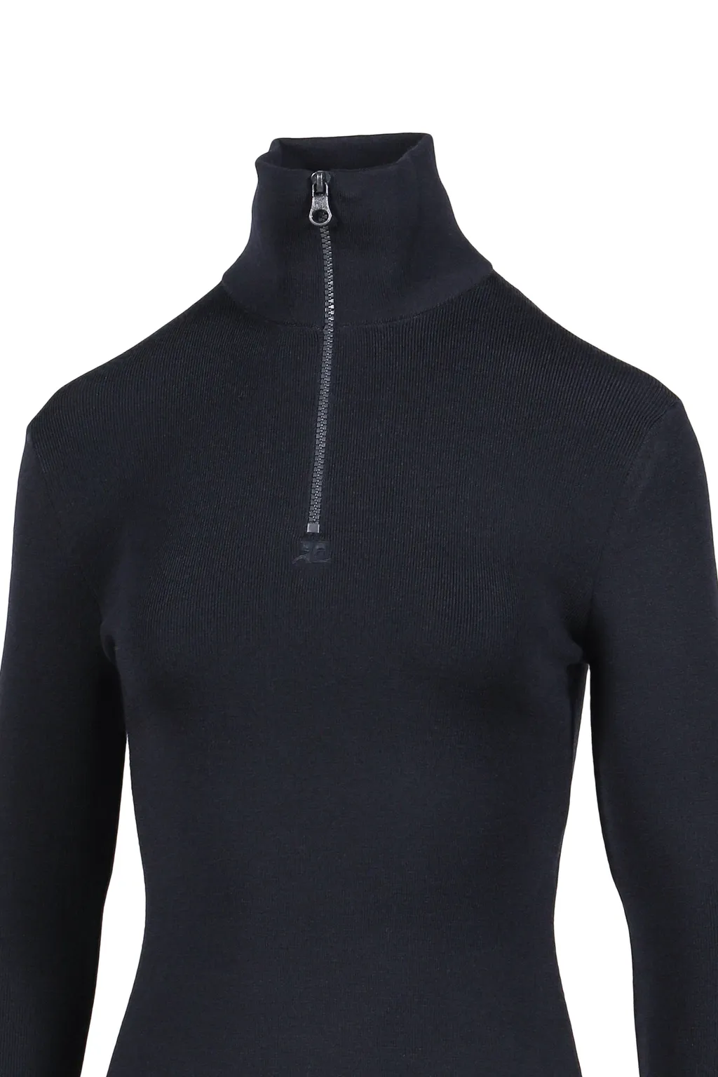 Zipped Mockneck Sweater / Nvy