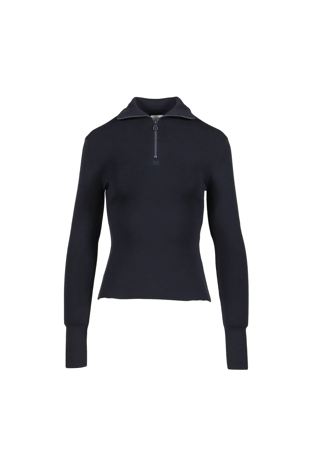 Zipped Mockneck Sweater / Nvy