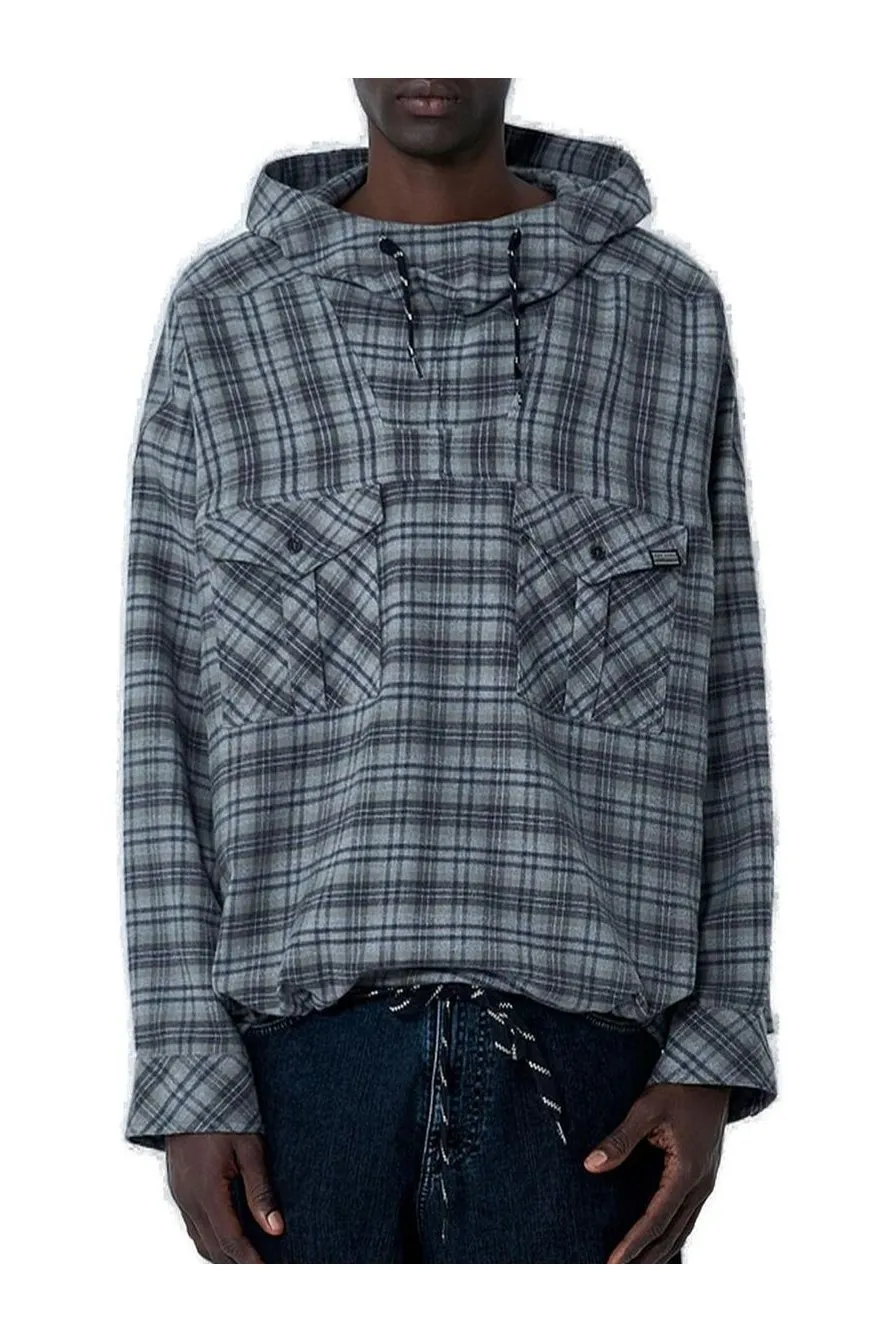 Martine Rose Check Fleece Hoodie