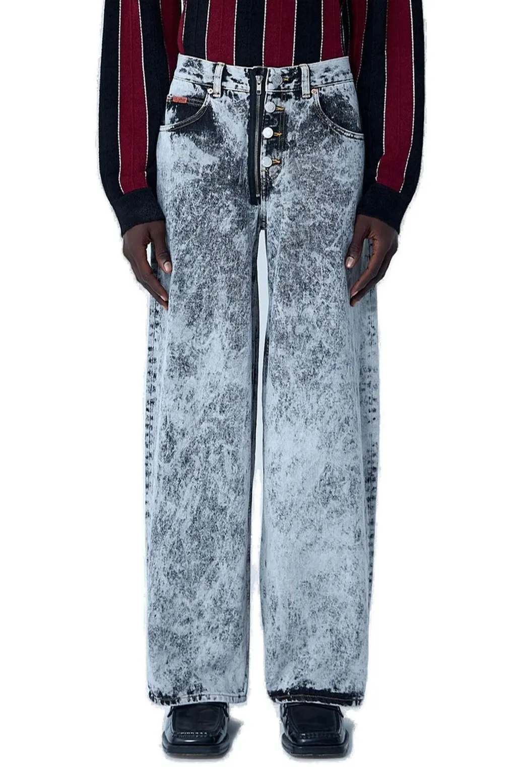 Martine Rose Acid-Wash Zip-Fly Straight Leg Jeans