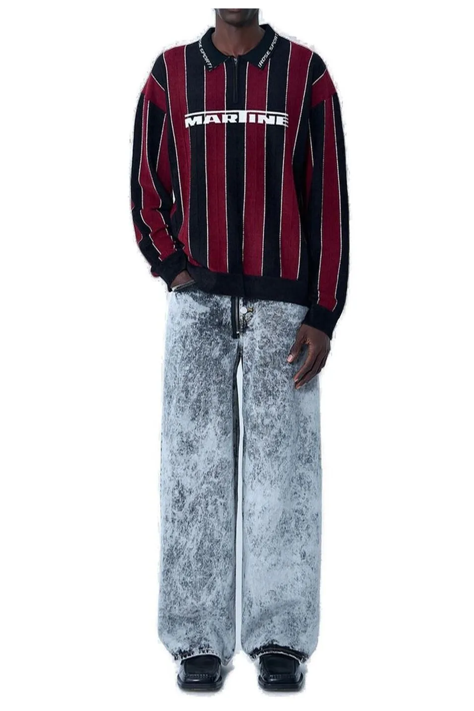 Martine Rose Acid-Wash Zip-Fly Straight Leg Jeans