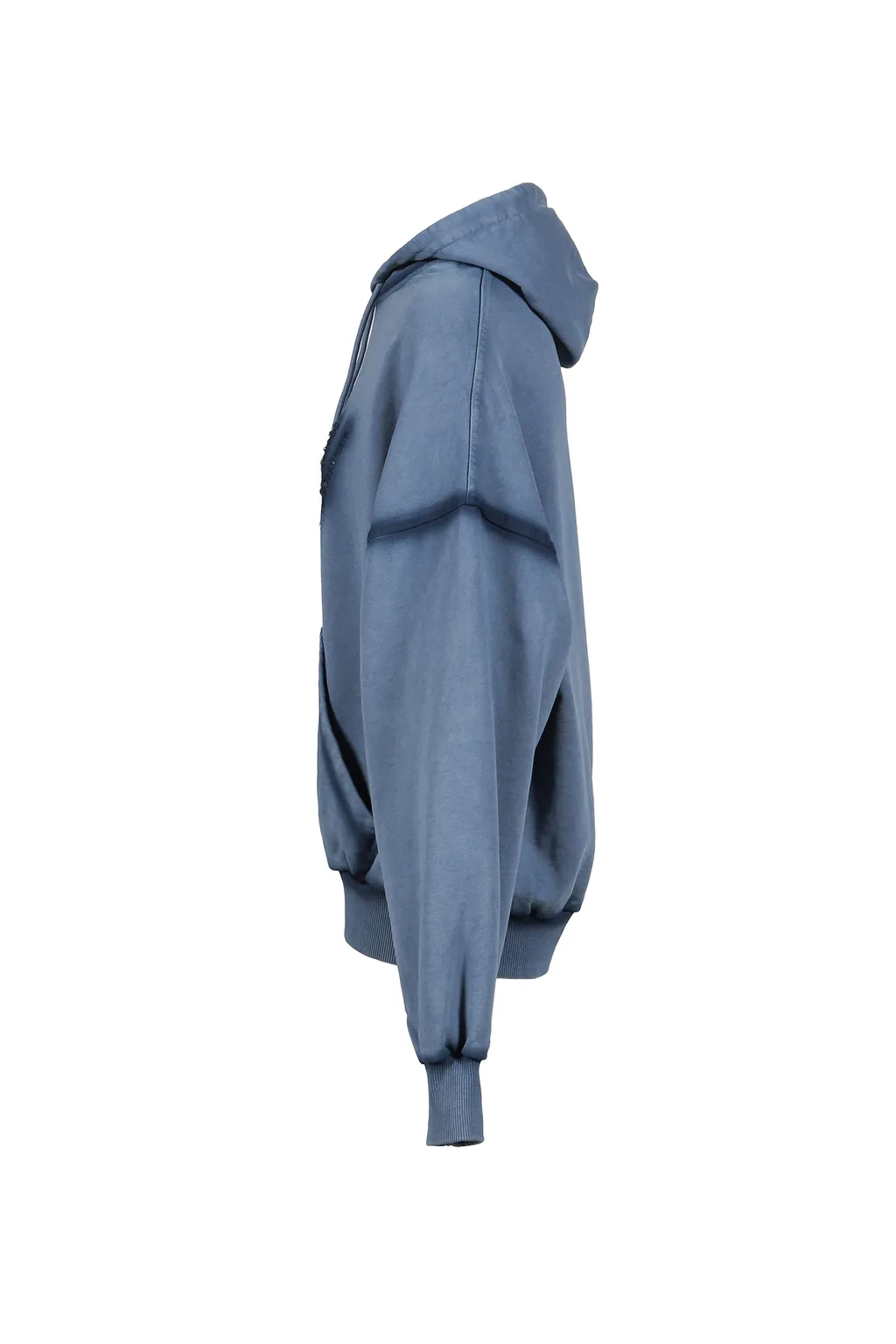 Os Shoulderless Hoodie Cut Av-Logo Blue / Blu