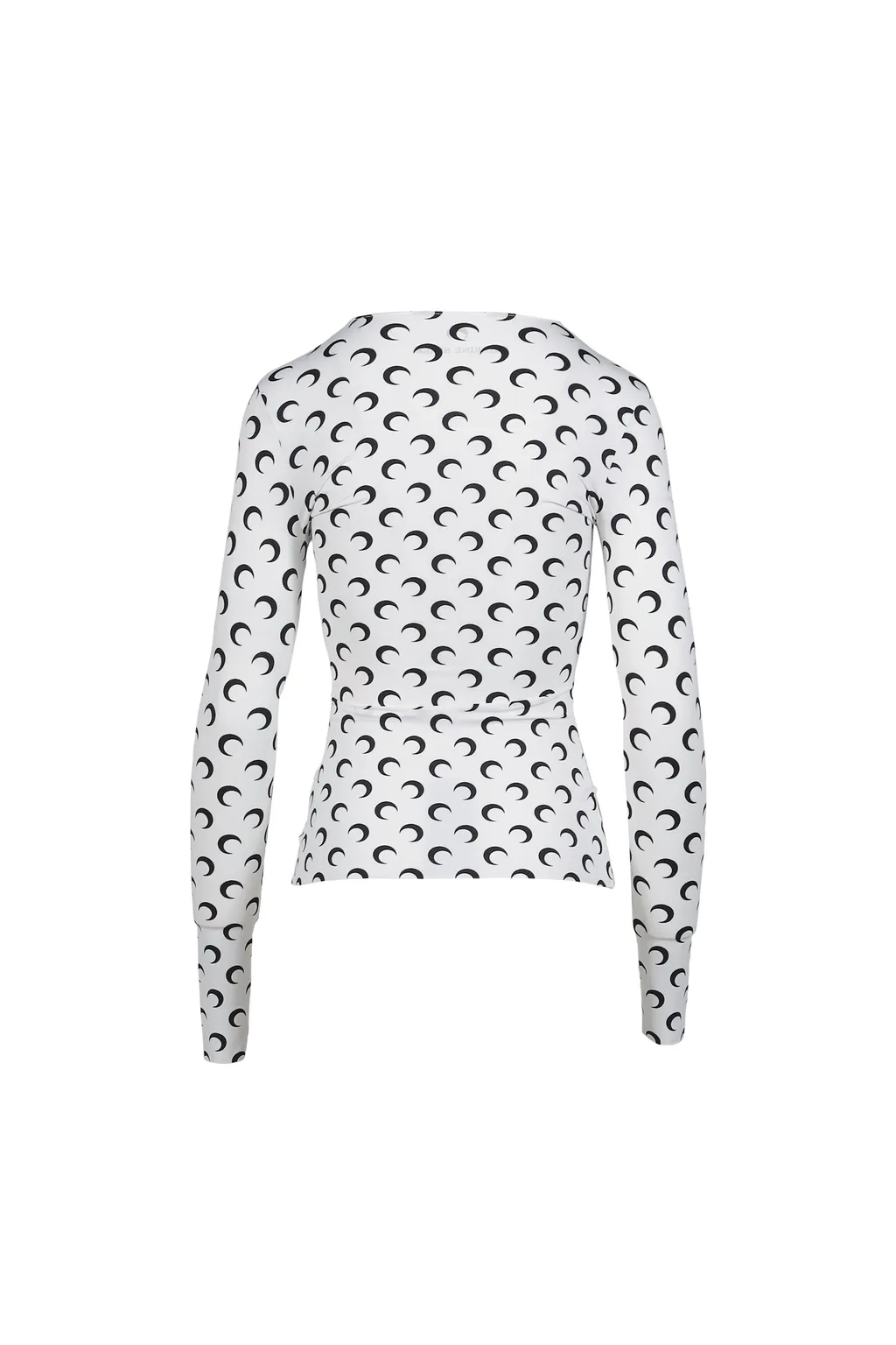 Moon Printed Jersey Ls Crewneck Top / Optical Wht