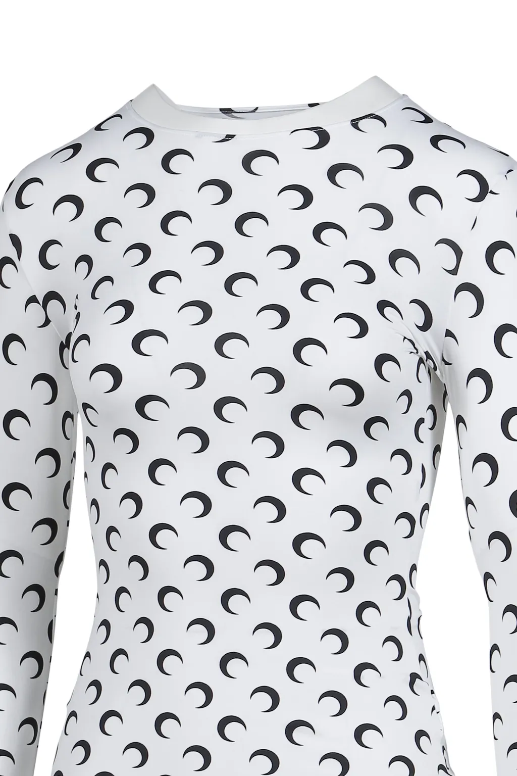 Moon Printed Jersey Ls Crewneck Top / Optical Wht