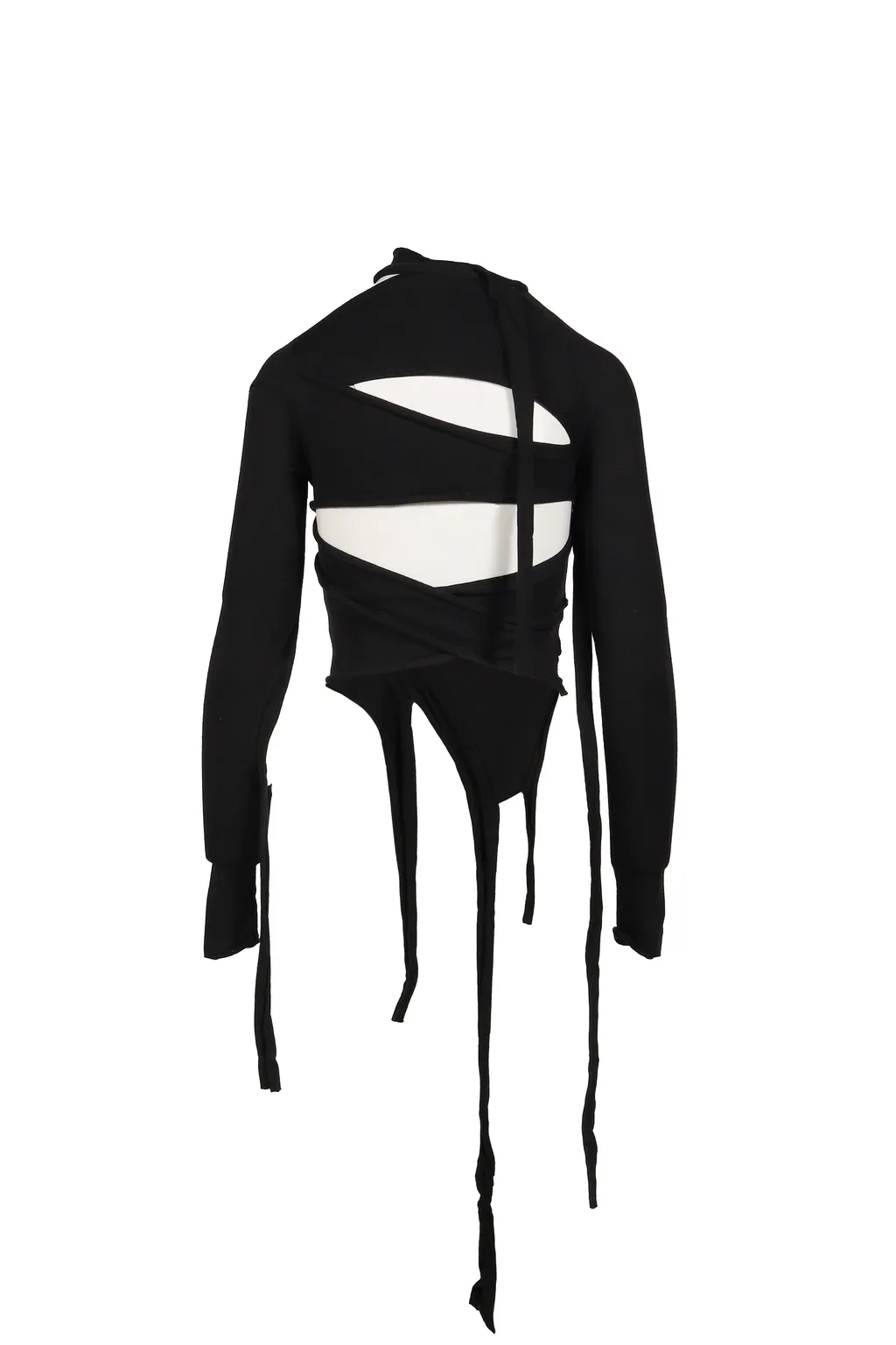 Cut-Out Knit Long Sleeve / Black