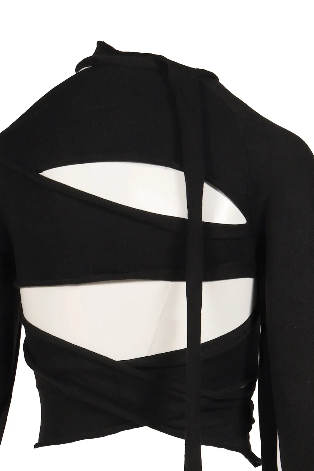 Cut-Out Knit Long Sleeve / Black