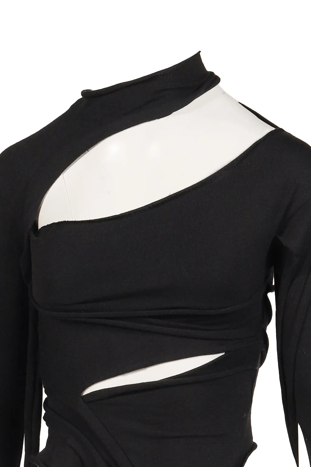 Cut-Out Knit Long Sleeve / Black