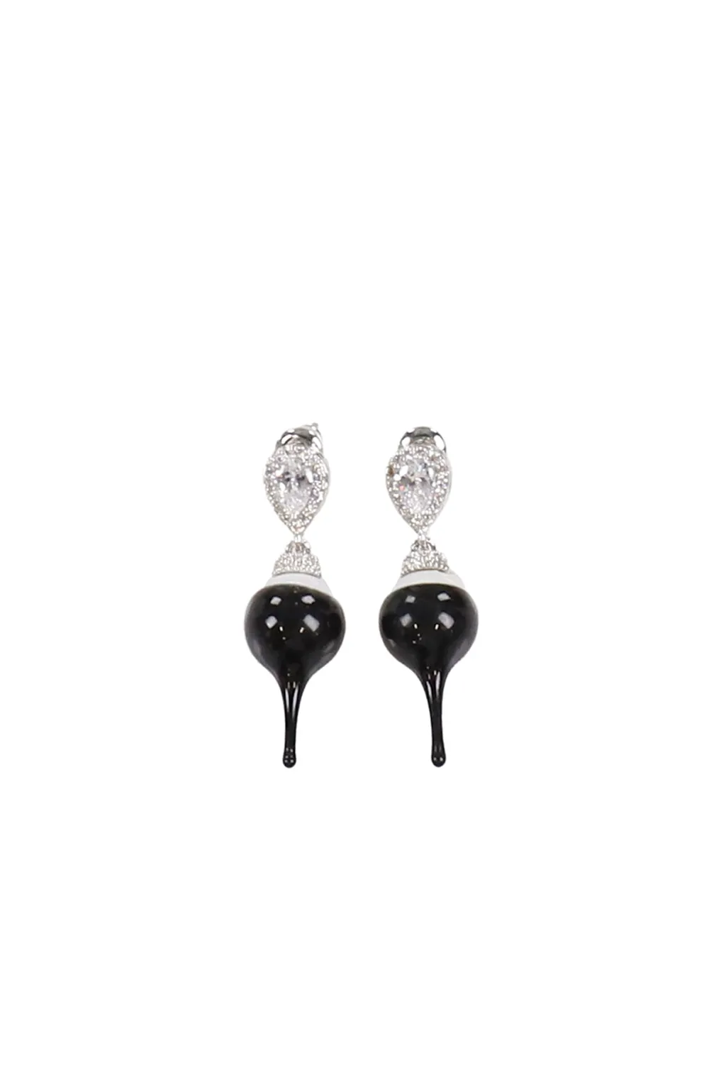 Pearl Drop Earring / Slvblk