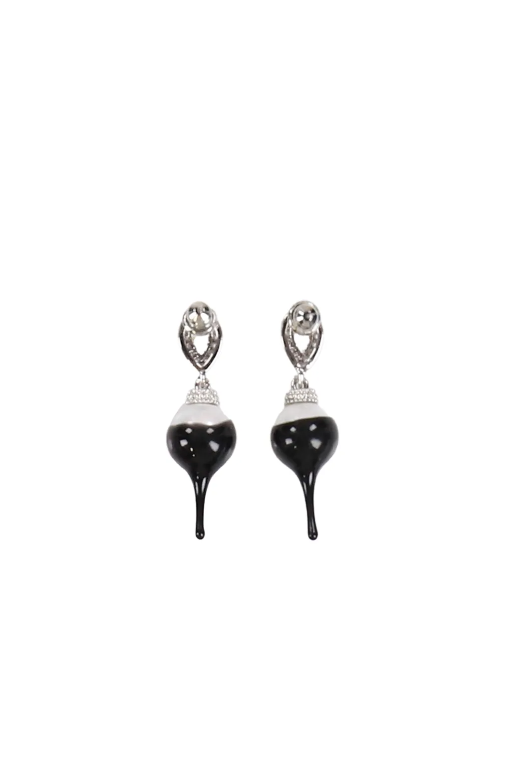 Pearl Drop Earring / Slvblk
