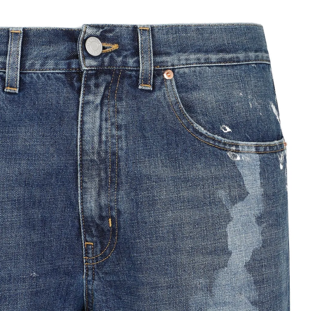 Martine Rose Straight Leg Splatter Printed Jeans