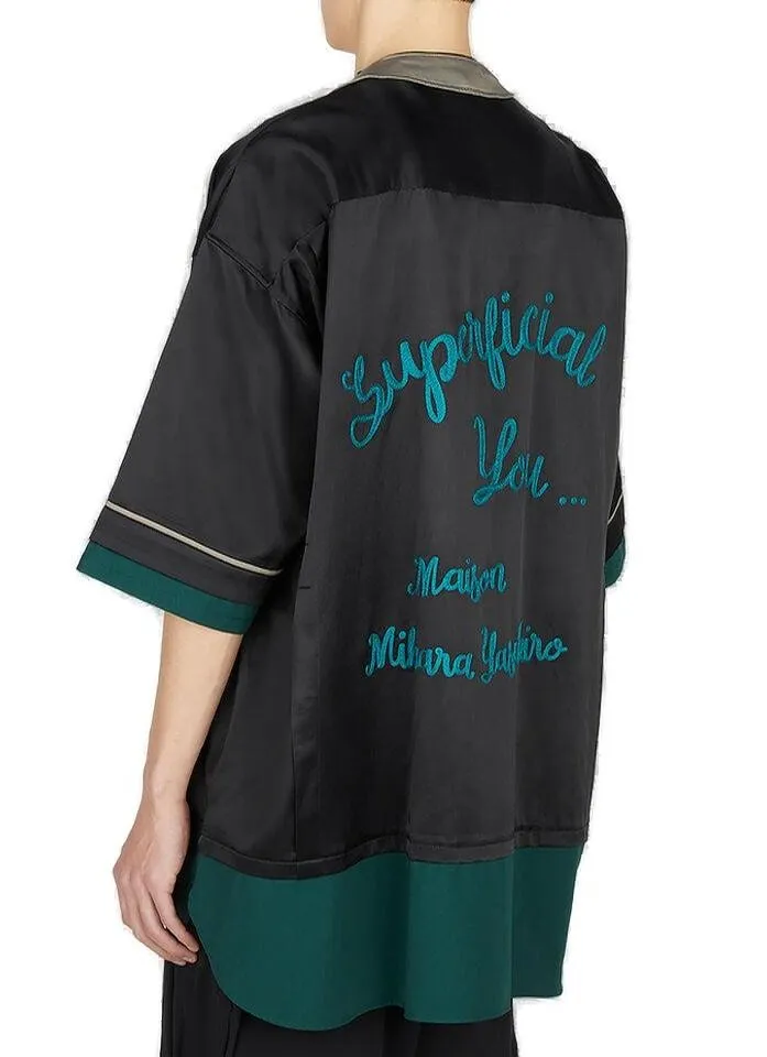 Maison Mihara Yasuhiro Logo-Patch Short-Sleeved Bowling Shirt
