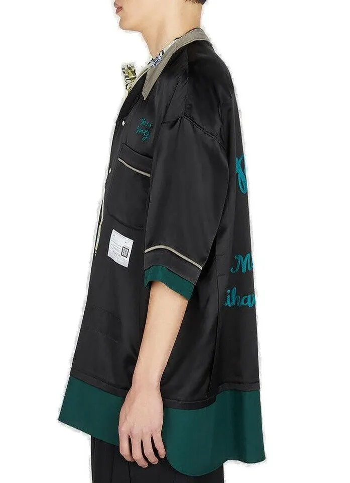 Maison Mihara Yasuhiro Logo-Patch Short-Sleeved Bowling Shirt