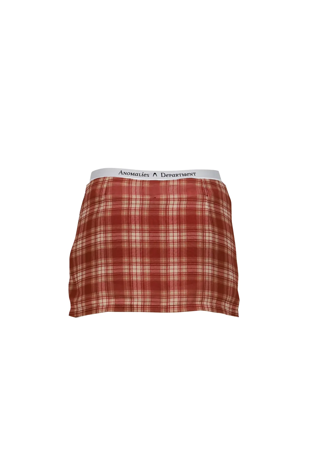 Plaid Fake Two-Piece Printed Short Skirt / Red