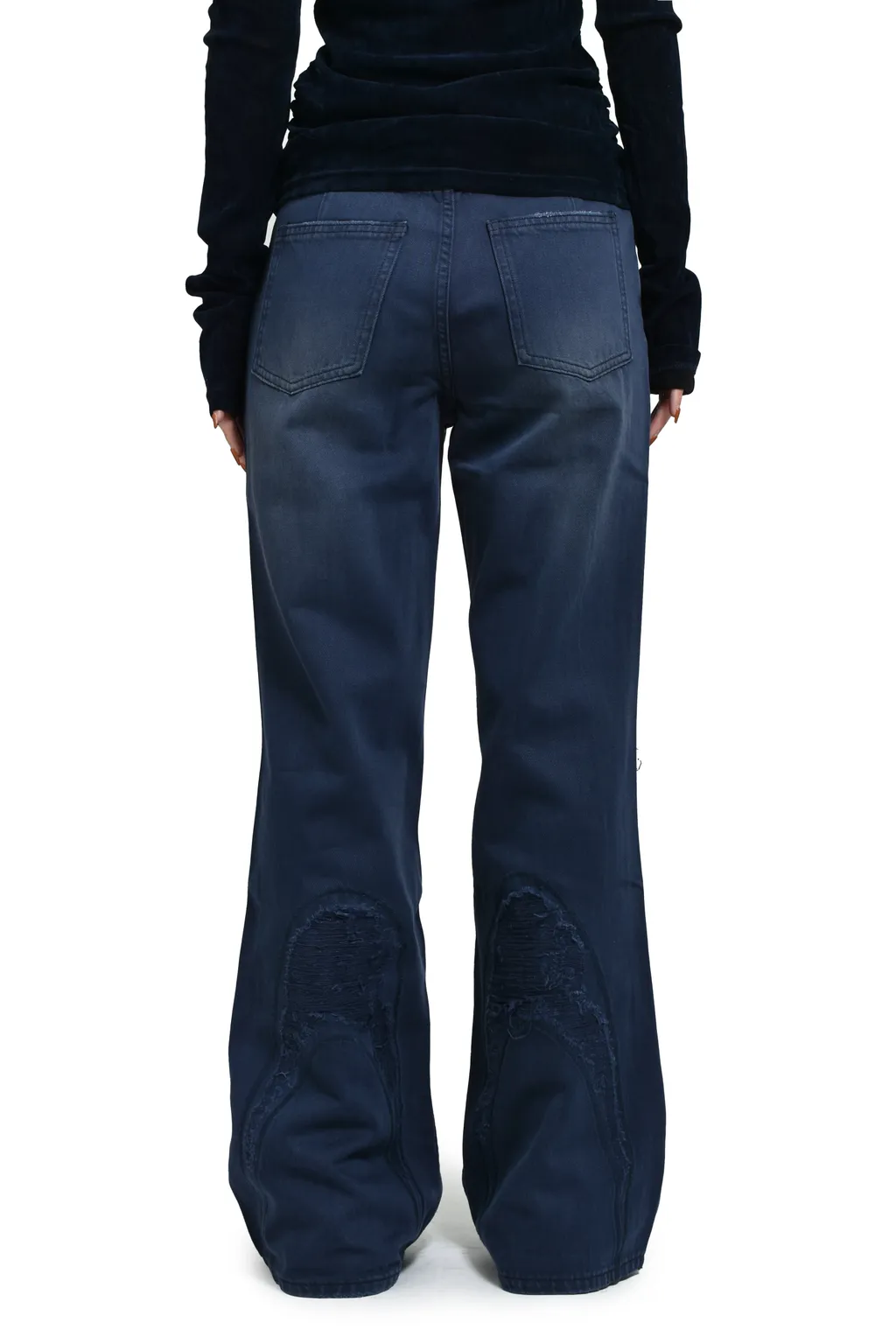 Ddistorted Logo Night Sky Blue Denim Jeans / Blu