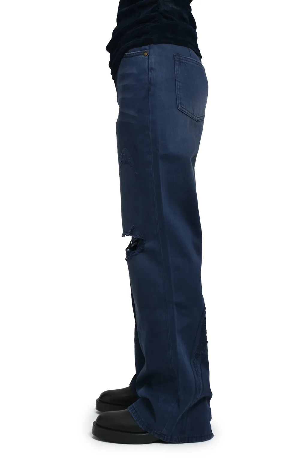 Ddistorted Logo Night Sky Blue Denim Jeans / Blu