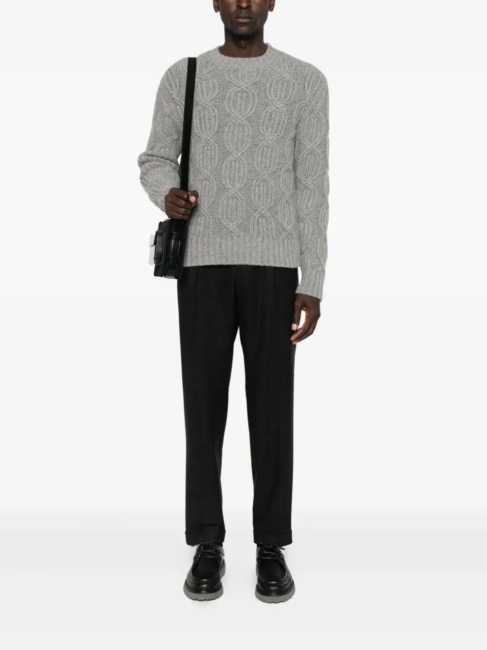 Malo Cable-Knit Crew-Neck Sweater