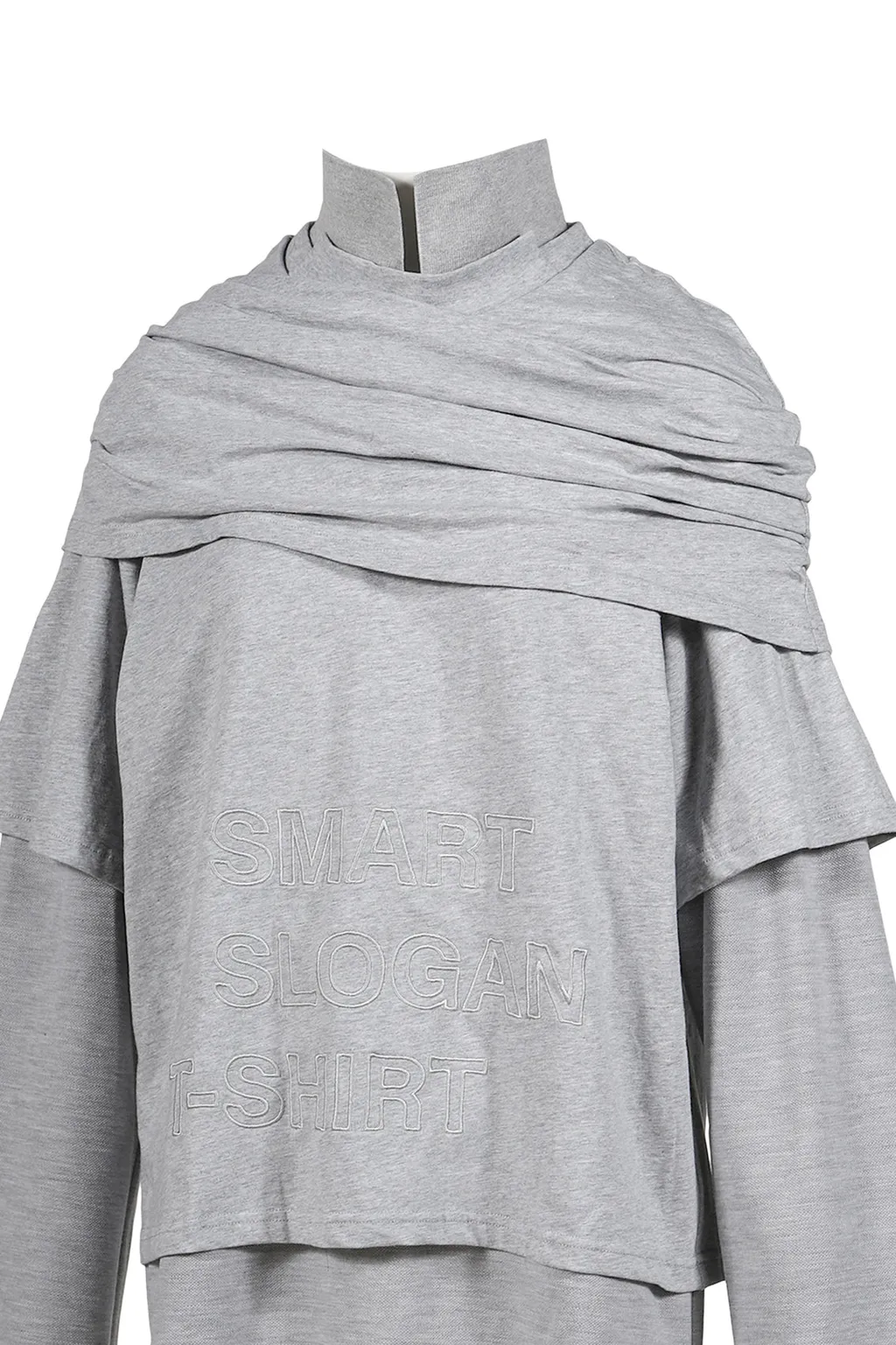 Multi Layer Ls T-Shirt Smart Slogan T-Shirt / Gry