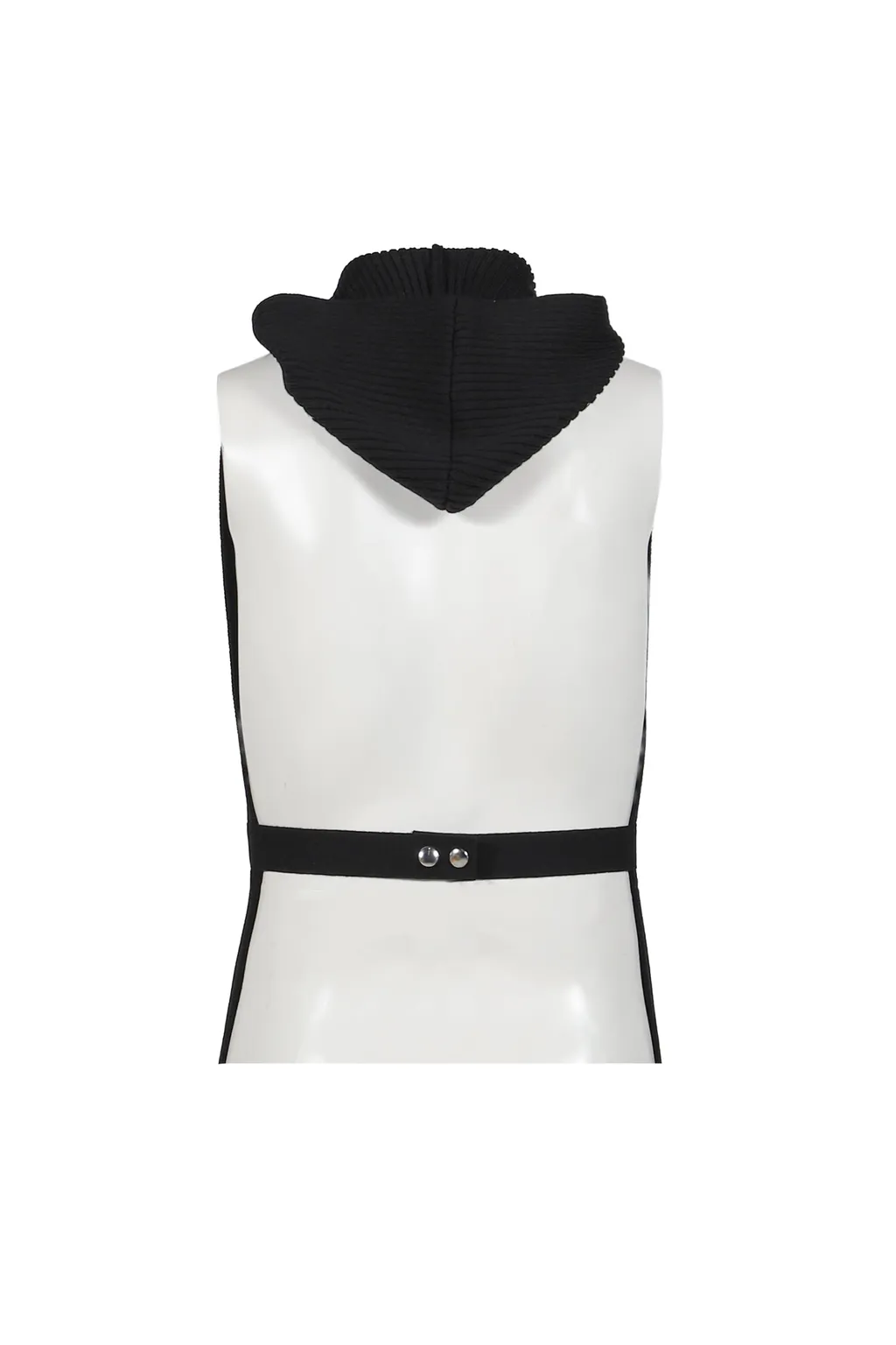 Sleeveless Zipped Wool Cardigan / Blk