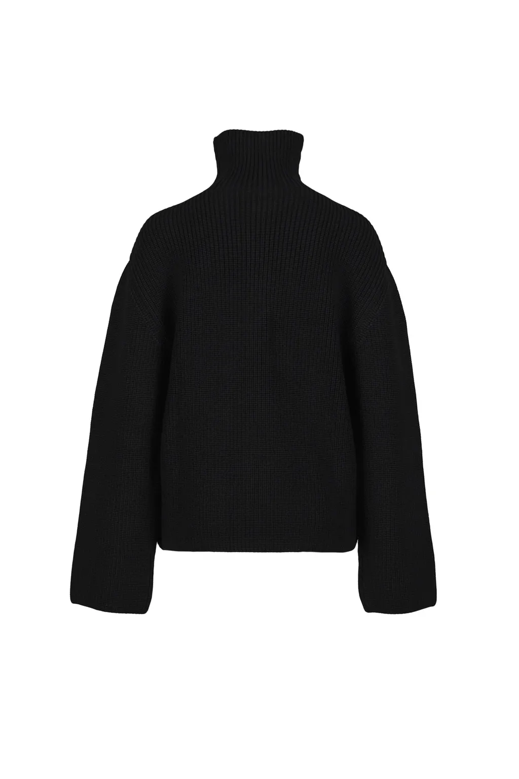 Ribbed Wool Trucker Sweater / Blk