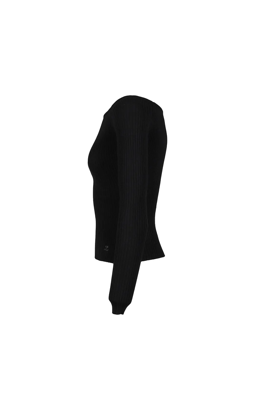Off Shoulder Rib Knit Top / Blk