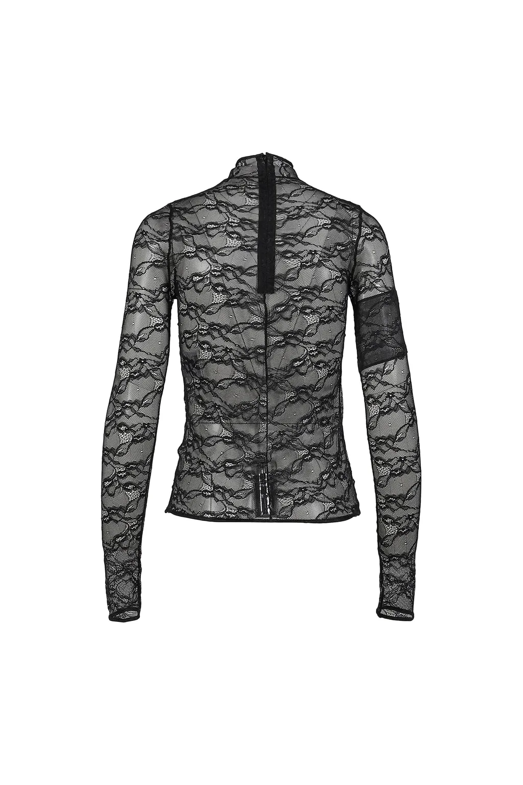 Lace Mock Neck Top / Black