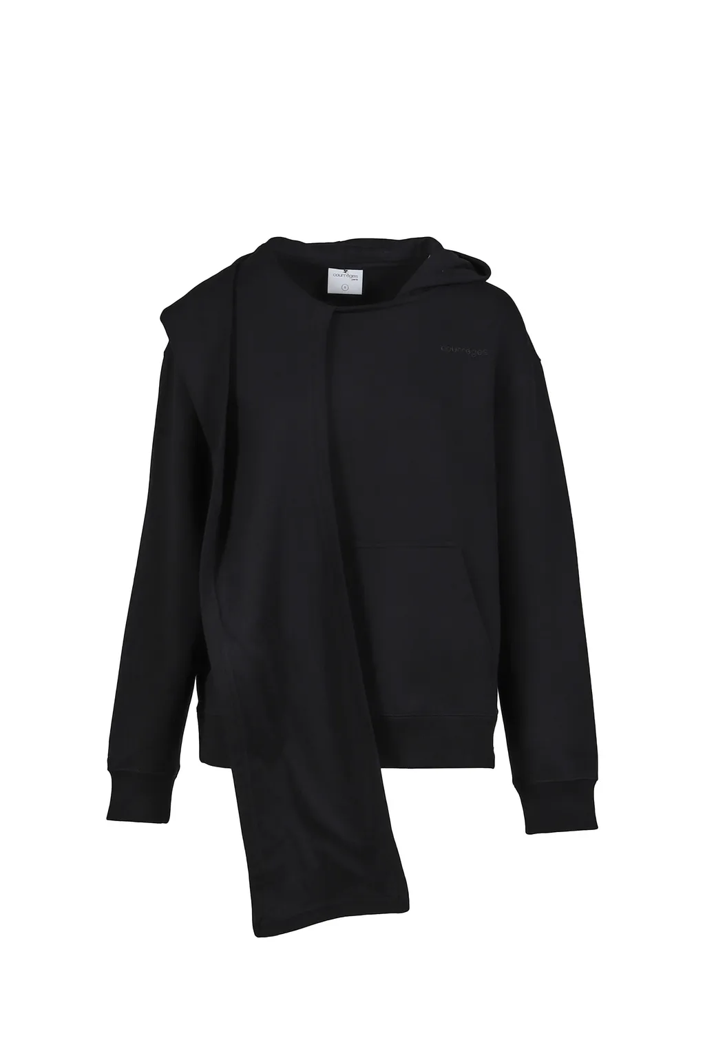 Scarf Embroidered Hoodie / Blk