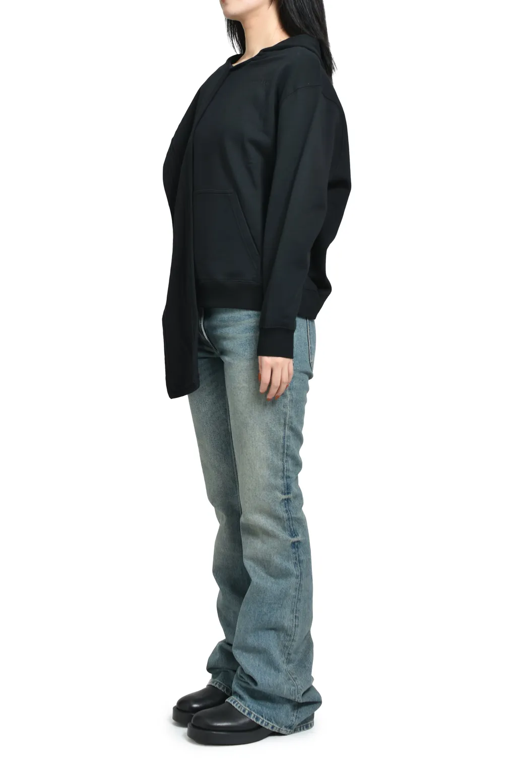Scarf Embroidered Hoodie / Blk