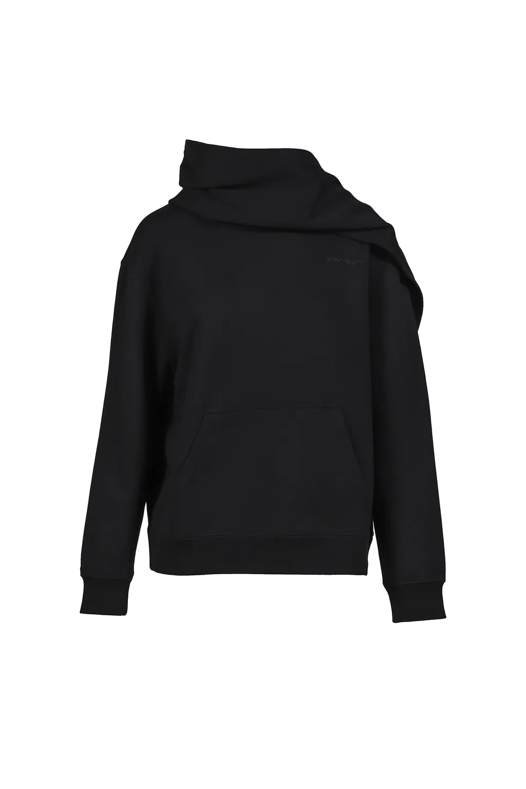 Scarf Embroidered Hoodie / Blk