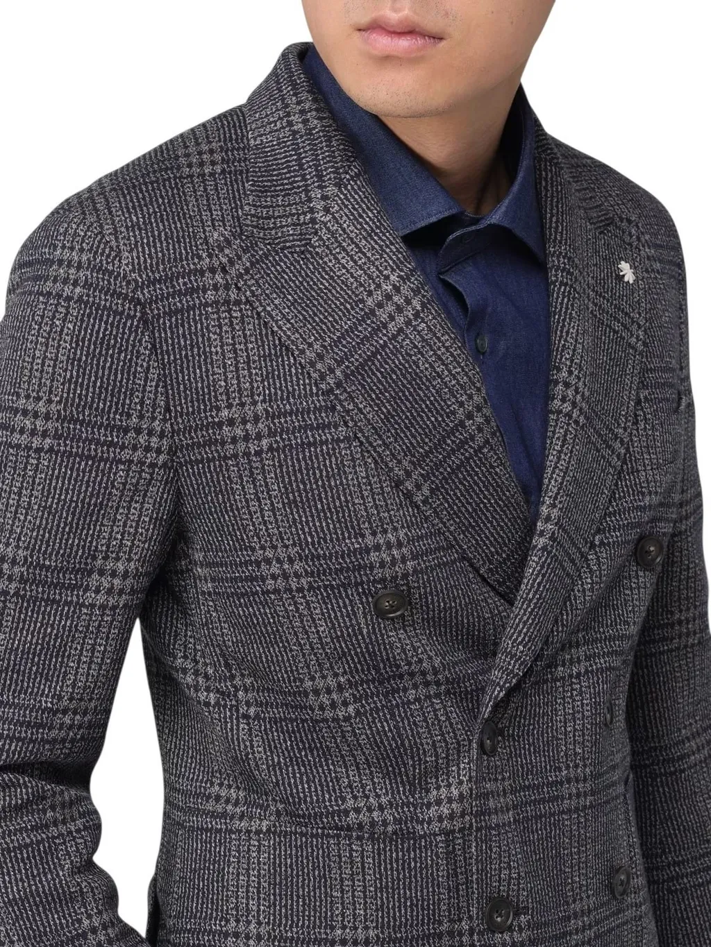 Manuel Ritz Double Breasted Overcheck Blazer