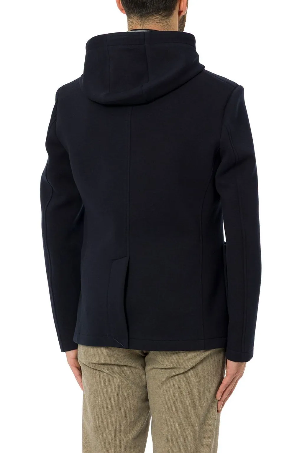 Manuel Ritz Diagonal Jersey Hooded Blazer