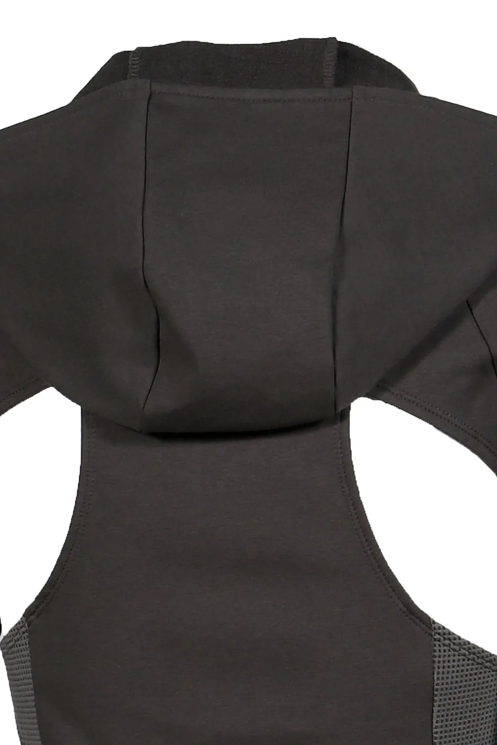 Hooded Asymmetric Zip Top / Dark Gry