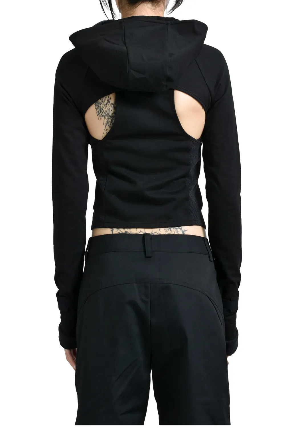 Hooded Asymmetric Zip Top / Blk