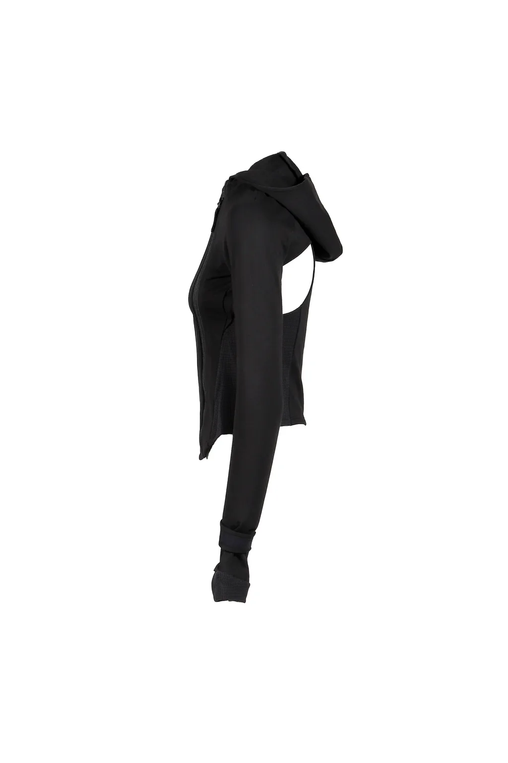 Hooded Asymmetric Zip Top / Blk